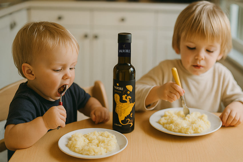 AOVE en bebés y niños: 5 beneficios que todo padre debe conocer, alimentación saludable, aove en la infancia, aceite de oliva virgen extra e infancia, alimentación infantil, consumo aceite de oliva para bebé, alimento infantil